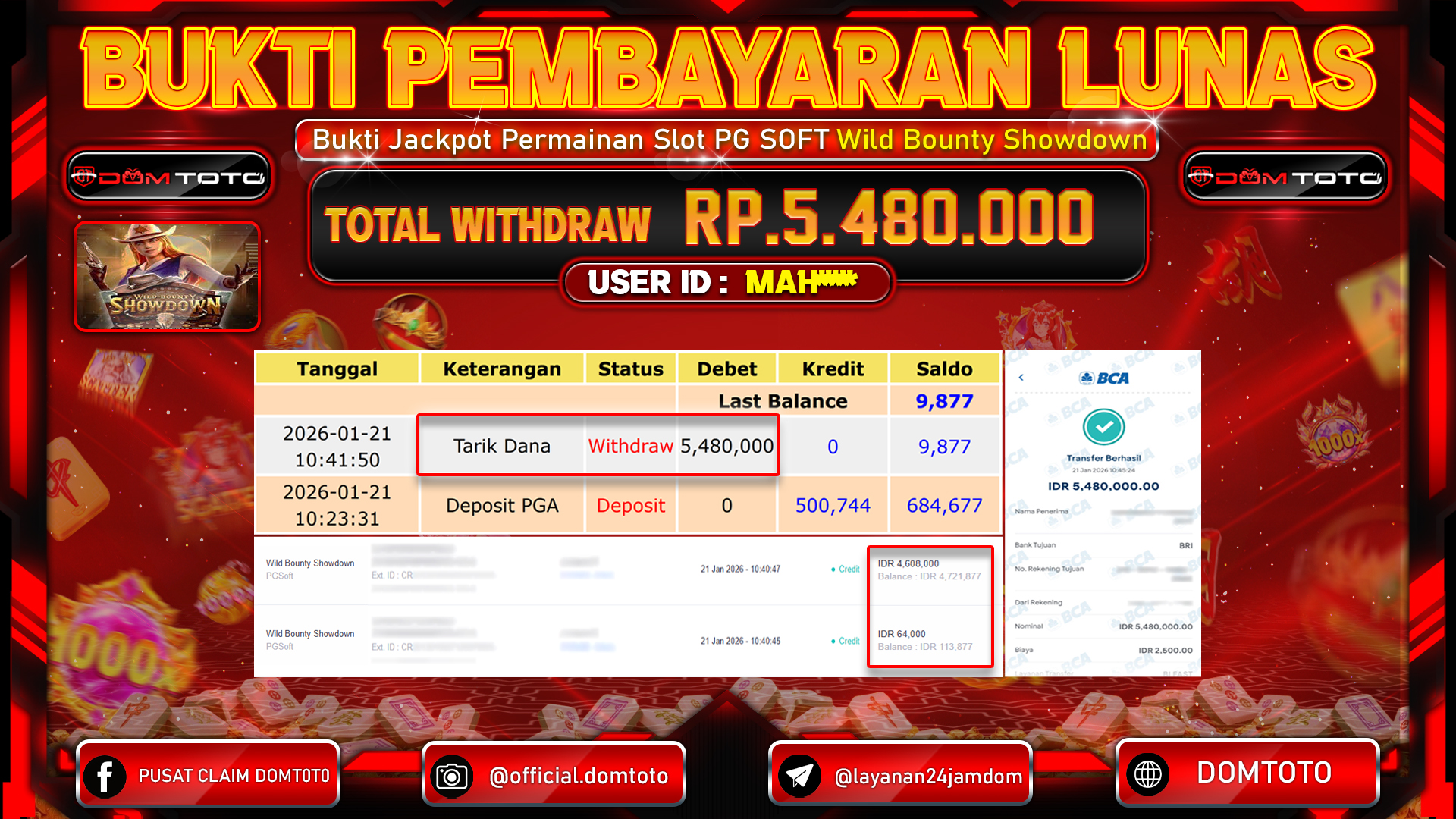 JACKPOT SLOT Wild Bounty Showdown PGSoft 21 JANUARI 2026